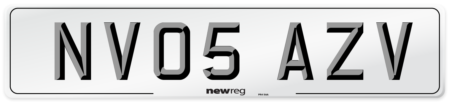 NV05 AZV Number Plate from New Reg